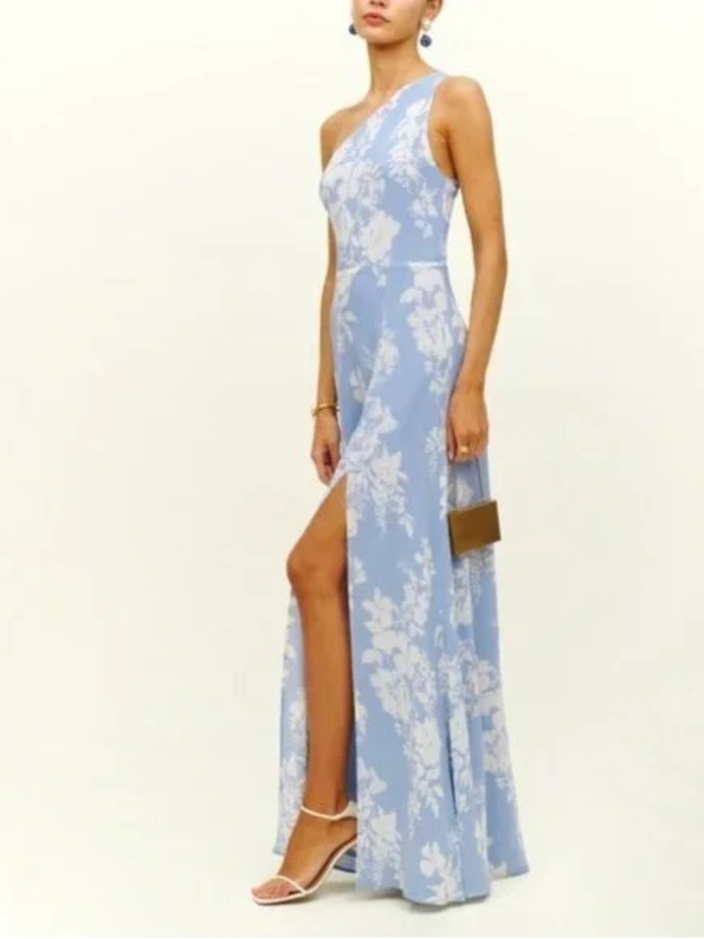 Reformation Evelyn Dress in Aliso Color Blue and White Size 8 - Picture 2 of 4